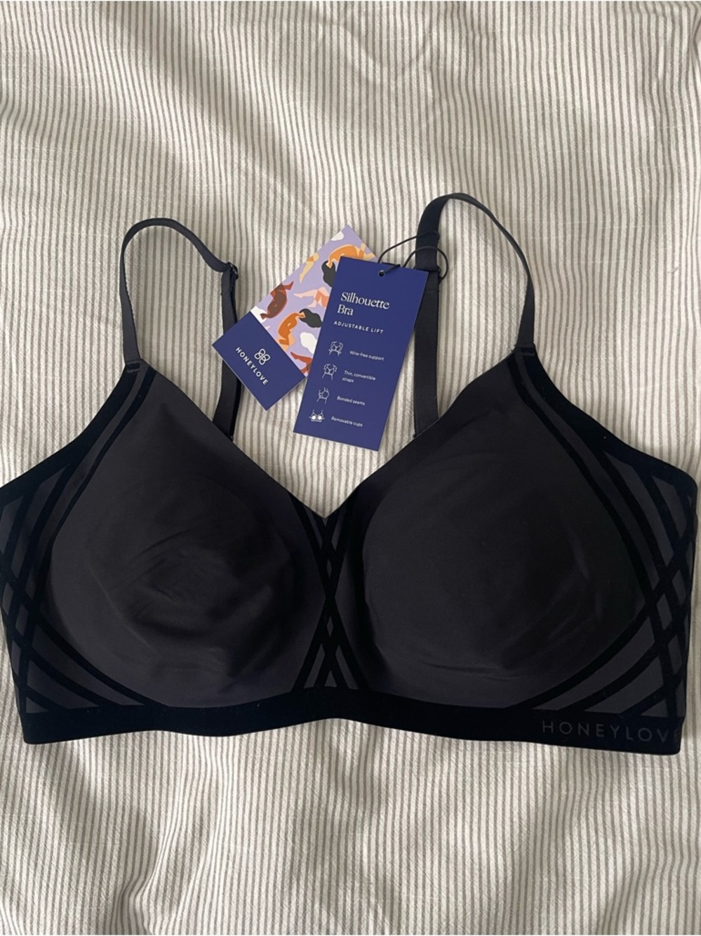 NWT Honeylove Silhouette Bra Black XL